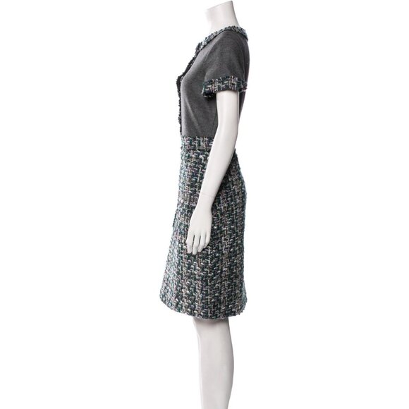 Carolina Herrera Wool Blend Tweed & Knit Dress Size 4 – Classic & Elegant - Picture 4 of 15